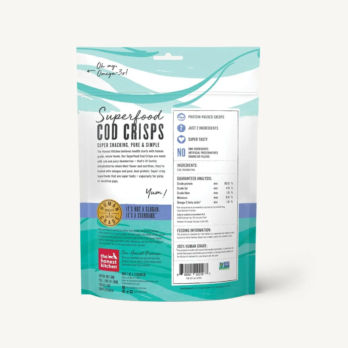 The Honest Kitchen Superfood Cod Crisps - Cod & Blueberry Dog Food