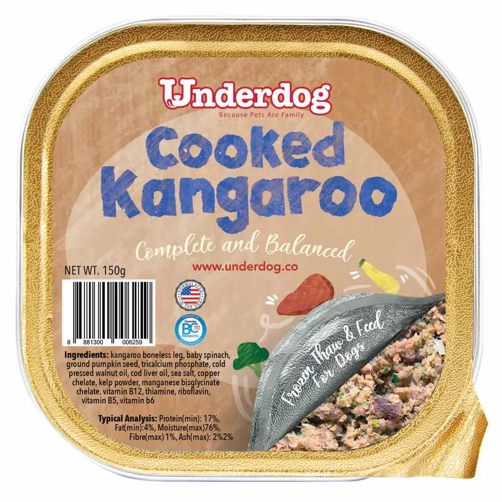 Underdog Cooked Kangaroo Complete & Balanced Frozen Dog Food 150g