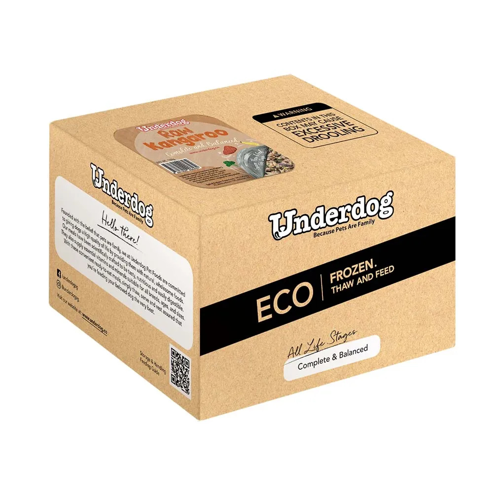 Underdog Raw Kangaroo Complete & Balanced Eco Pack Frozen Dog Food 3kg