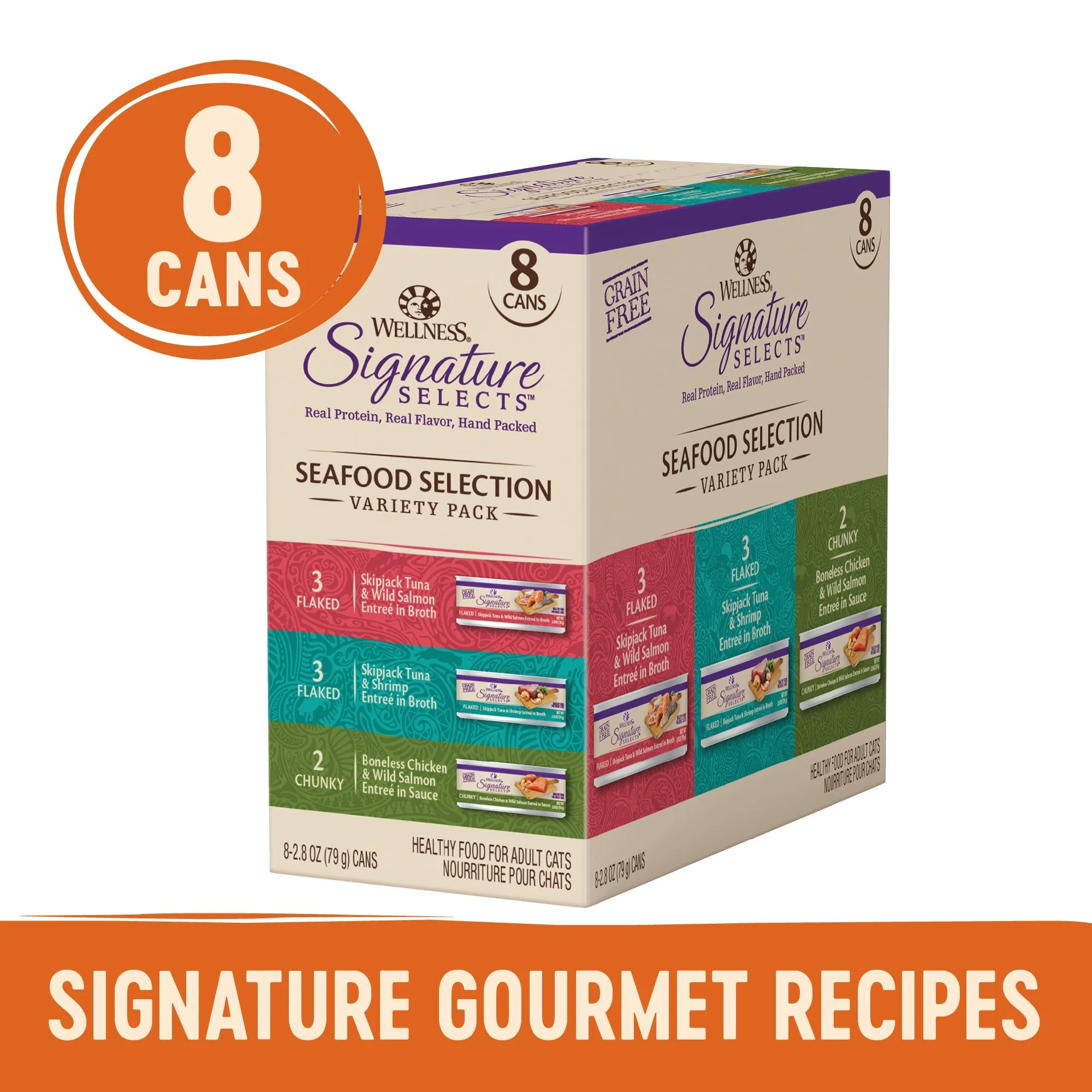 Wellness CORE Signature Selects Seafood Selection Variety Pack Wet Cat Food 79g x 8