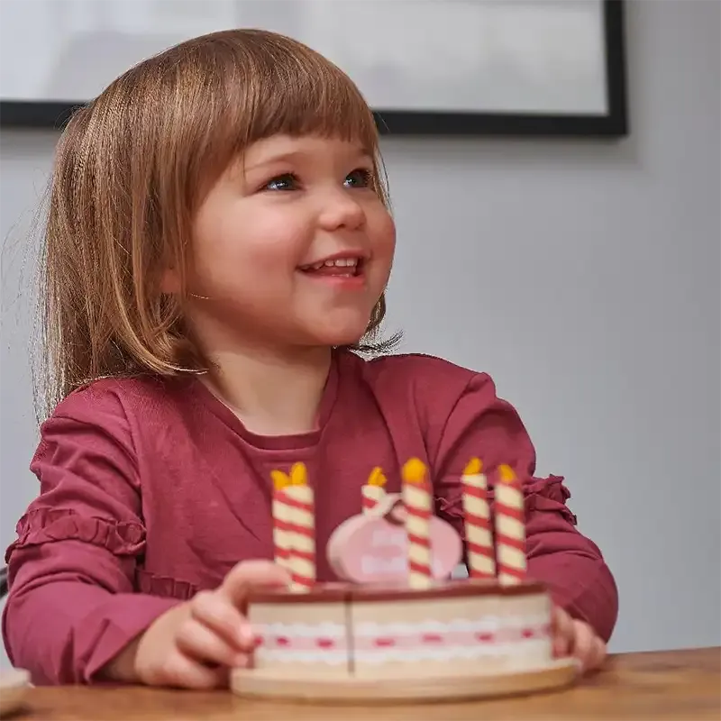 Wooden Chocolate Birthday Cake