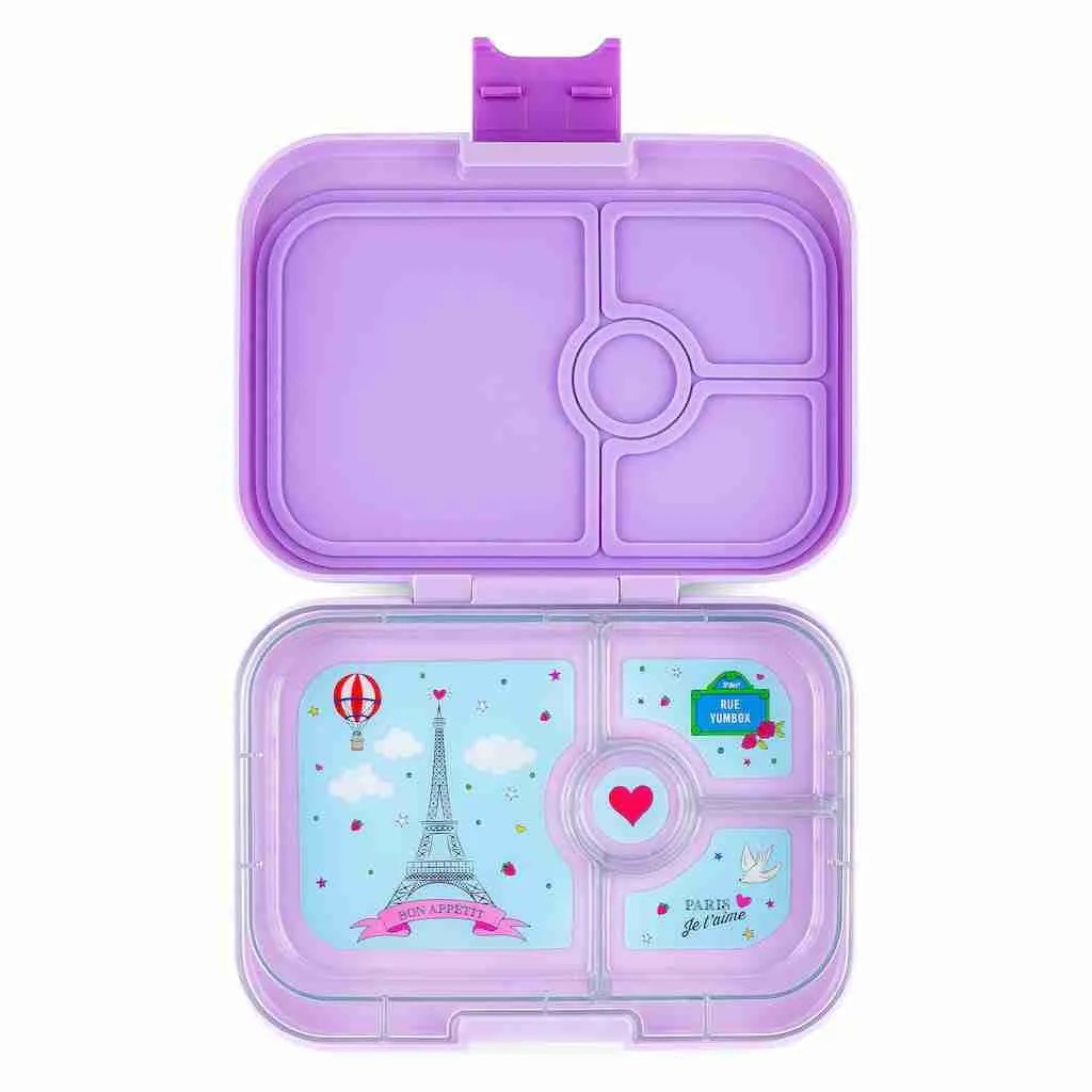 Yumbox Panino 4 Compartment Bento Box: Surf Blue - Polar Bear Tray