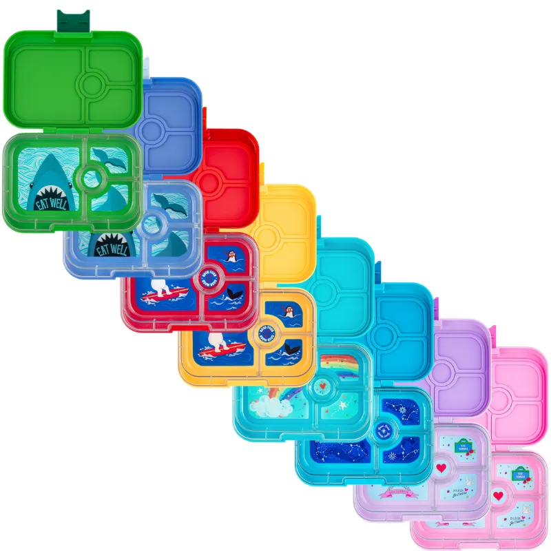 Yumbox Panino 4 Compartment Bento Box: Surf Blue - Polar Bear Tray