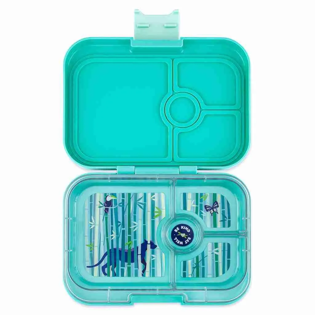 Yumbox Panino 4 Compartment Bento Box: Surf Blue - Polar Bear Tray