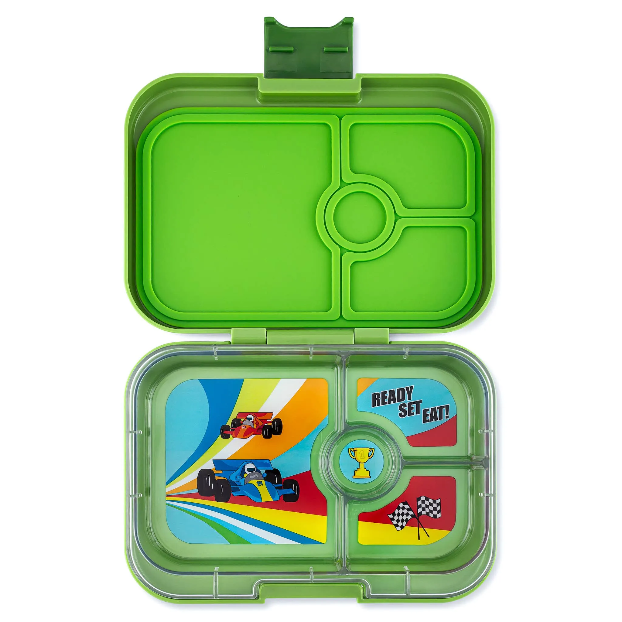 Yumbox Panino 4 Compartment Bento Box: Surf Blue - Polar Bear Tray