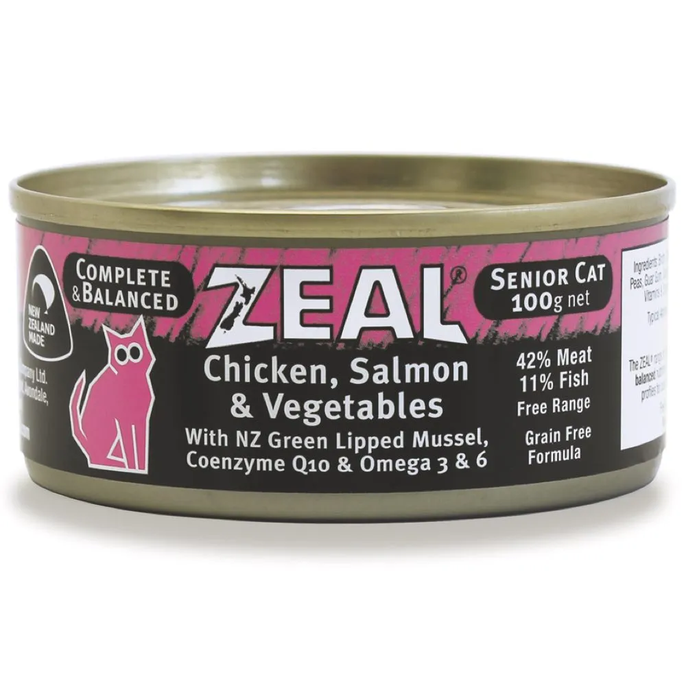 Zeal Chicken, Salmon & Vegetables Senior Canned Cat Food 100g