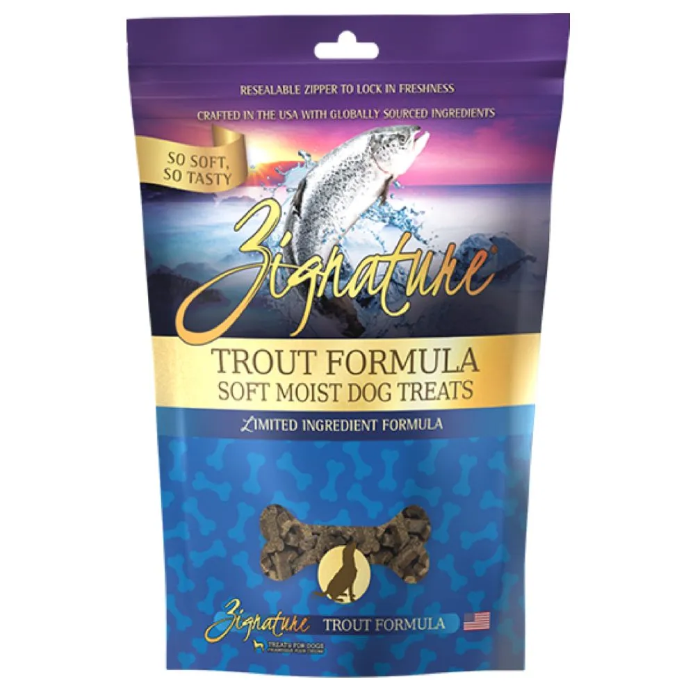 Zignature Trout Formula Soft Moist Dog Treats 4oz